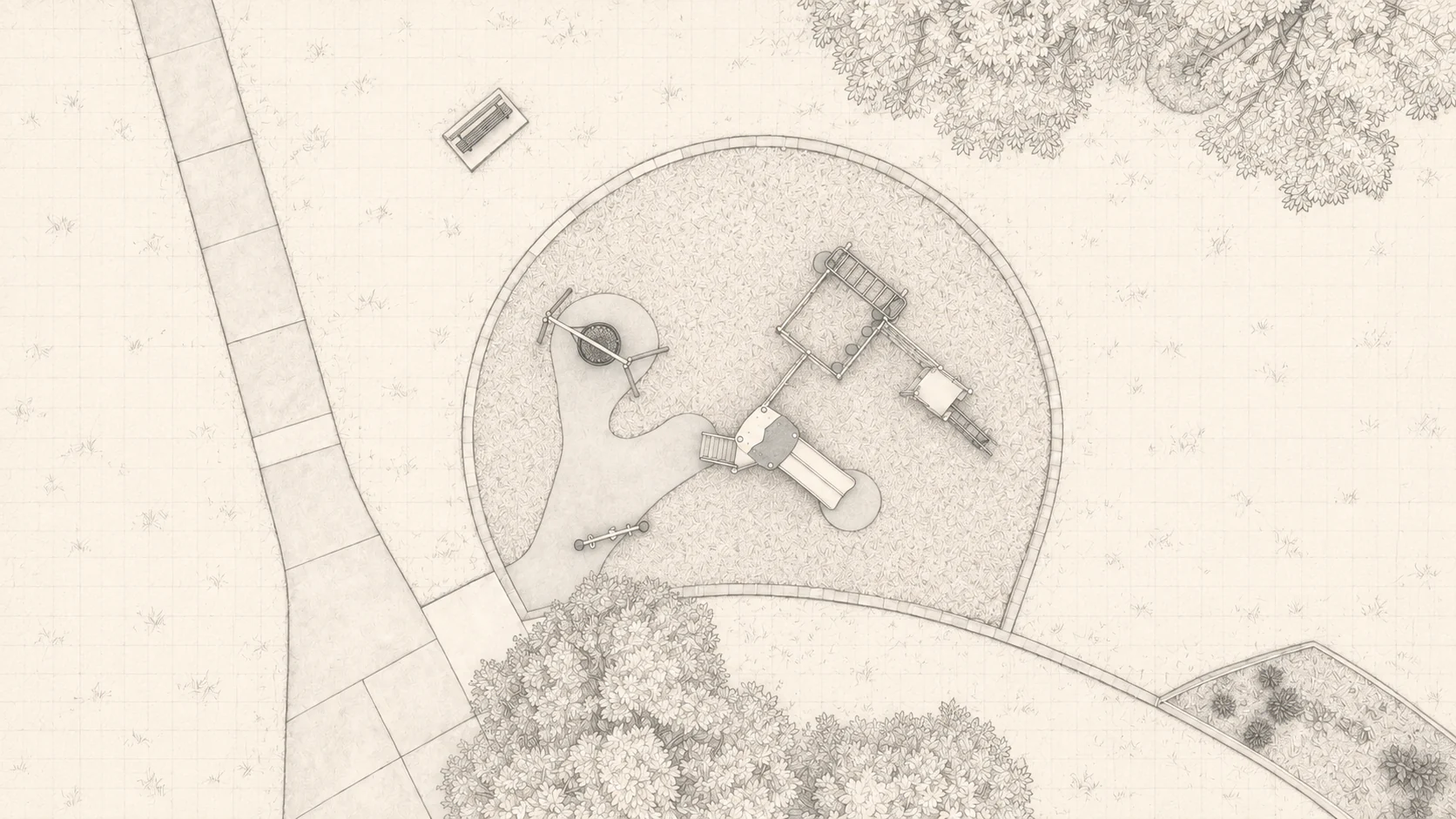 Top-down concept plan for a playground